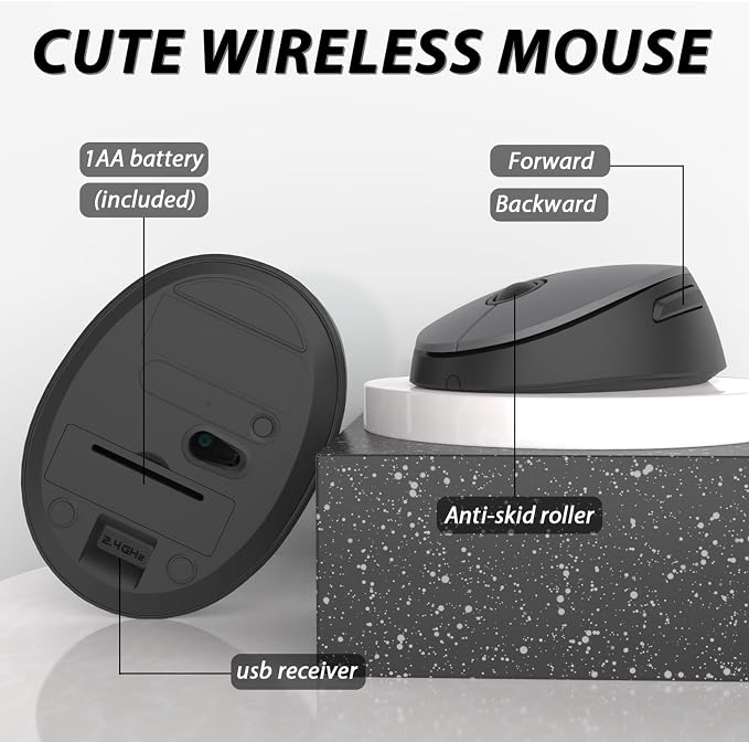 Wireless Keyboard and Mouse, KOOTOP Cute Keyboard and Mouse, 2.4G Wireless - Image 5