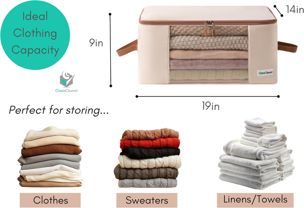 2 Pack Canvas Storage Bags Designer Organizer for Clothing - Clothes