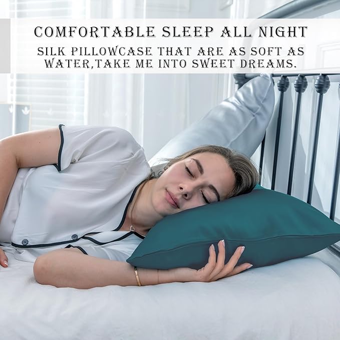 Silk Pillow Cases 2 Pack Soft Breathable and Sliky Standard Size Pillow Cases - Image 6