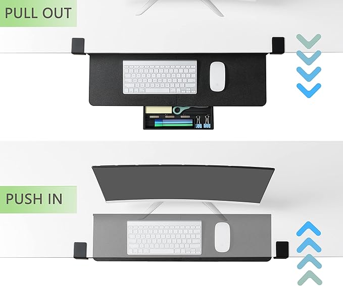 ETHU Keyboard Tray Under Desk, 26.77" X 11.81" Large Size Keyboard Tray - Image 4