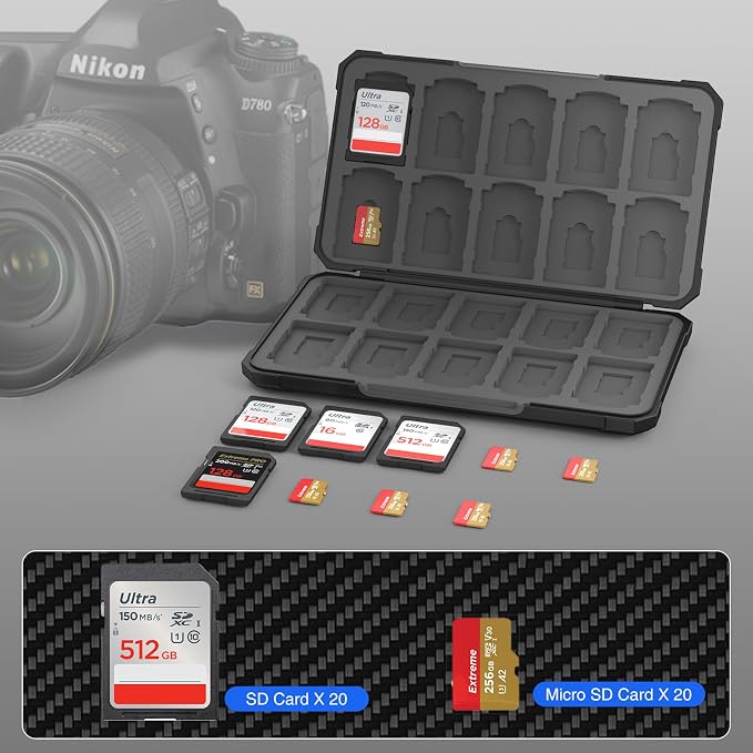 HEIYING Memory Card Case for SD/TF Cards, Portable SD Card Holder Storage Case - Image 2