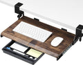 ETHU Keyboard Tray Under Desk, 19.7" X 12.2" Small Size C Clamp Keyboard Drawer by ETHU