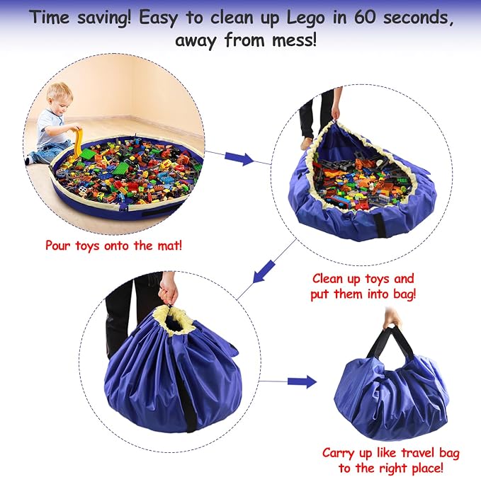Toy Storage Mat Bag by Drawstring - Image 4