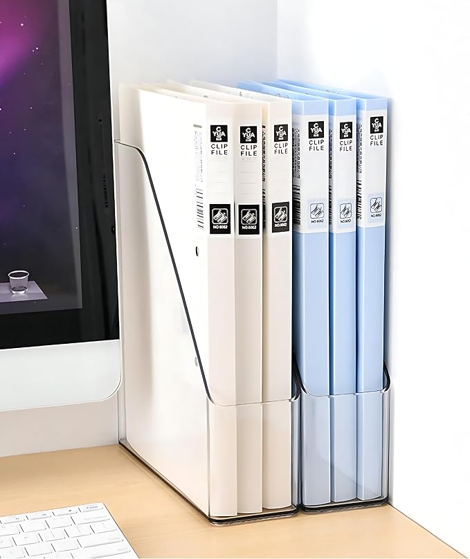 4-Pack Acrylic Magazine Holder & Book Organizer Clear Desktop File Storage Rack - Image 5