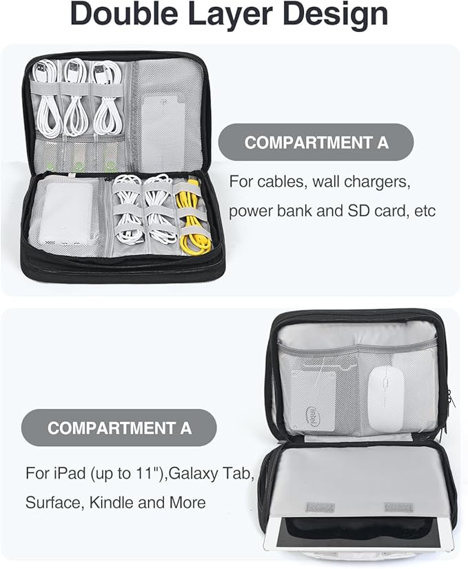 Luxtude Travel Cord Organizer Case, Electronic Organizer Travel Case Large - Image 4