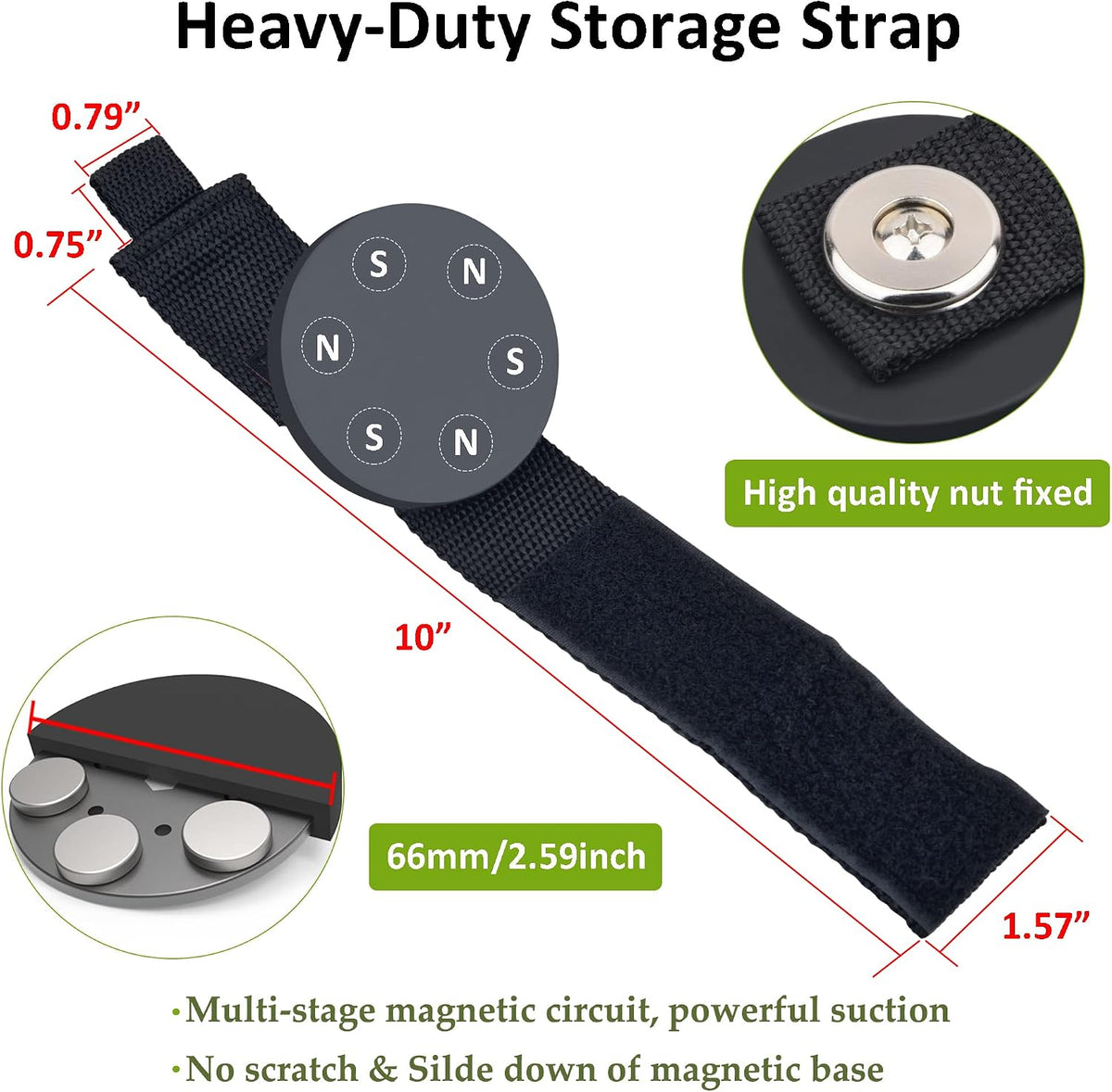 Strong Magnetic Storage Strap,Heavy Duty Magnetic Garage Storage Tool