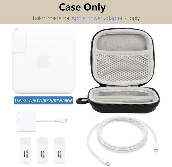 Charger Case for Macbook, Portable Tech Electronic Organizer Bag, Travel - Image 3