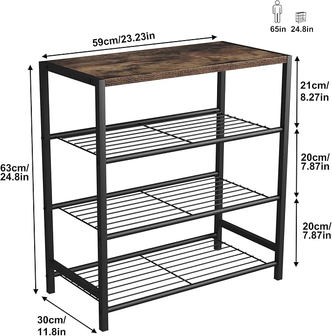 HOMEFORT 4-Tier Shoe Rack Organizer, Shoe Tower - Image 3