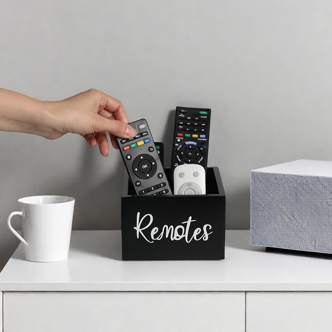 Wood Remote Control Holder, TV Remote Control Organizer - Image 3