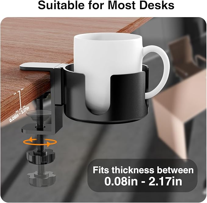 Large Desk Cup Holder Clamp， Anti-Spill Cup Holder - Image 3