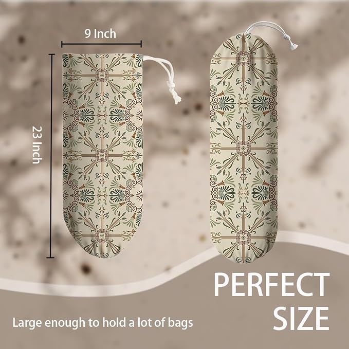 Boho Vintage Plastic Bag Holder, Reusable Grocery Bags Holder - Image 4