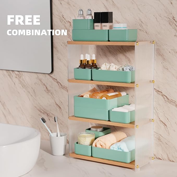 CHANCETSUI 11-Piece Stackable Drawer Organizer Set, Stationery, Utensils in - Image 4