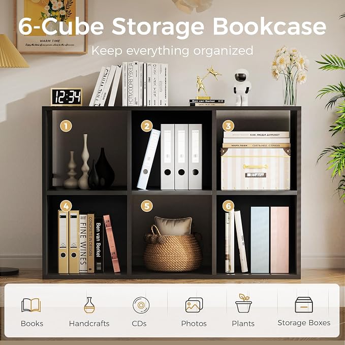 COMHOMA 6 Wood Cube Storage Organizer - Image 7