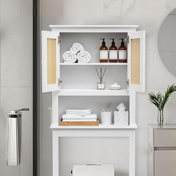 Over The Toilet Storage Cabinet, Behind Toilet Bathroom Organizer - Image 6