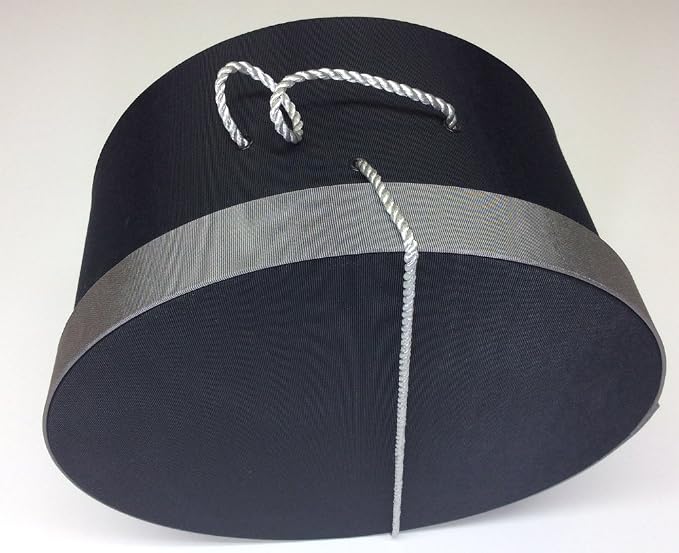 Sarah's Hat Boxes Classic Black/Gray Hat Box – 18.5" x 9.5" Handmade in USA – - Image 2