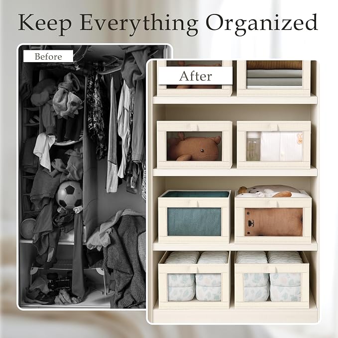 Criusia 6 Pack Linen Closet Organizers and Storage, Large Linen Closet Baskets - Image 2