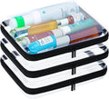 Mihkiom 3Pcs Clear Hard Shell Zipper Case, BIiss Plastic Bins for