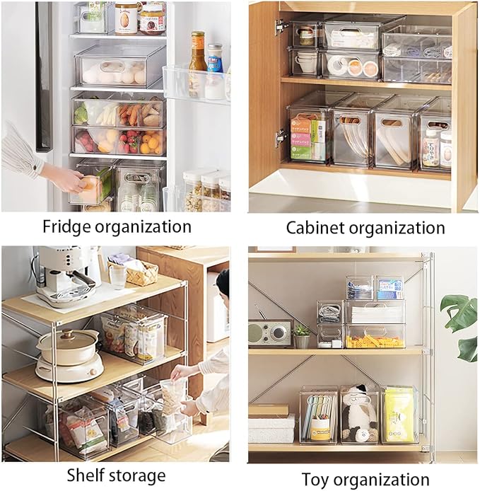 MineSign 4 pack Stackable Refrigerator Organizer Bins Pull-Out Drawers - Image 6