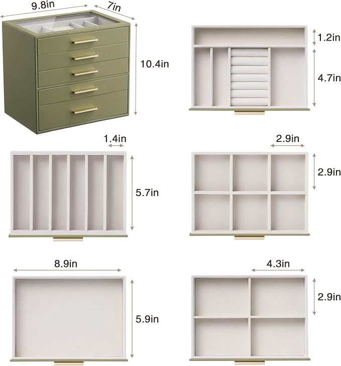 Jewelry Box Organizer Case for Women: 5-Layer Jewelry Storage Case - Image 7