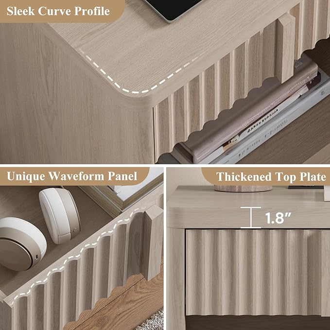 Fluted Nightstand Set of 2 - Image 7