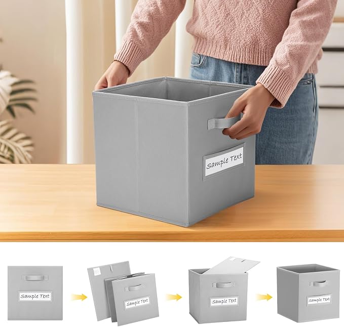 artsdi 13x13 storage cube bins Foldable Fabric storage cubes - Image 4