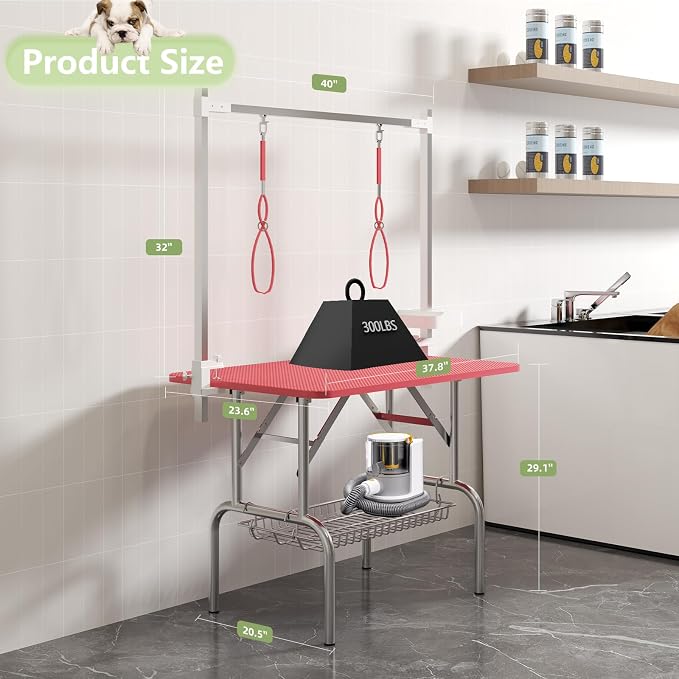 VFK 36''/47''Large Dog Grooming Table, Foldable Pet Station at Home, Dog - Image 4
