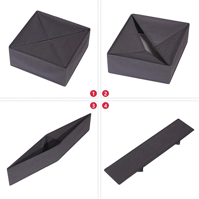 DIOMMELL 4 Pack Foldable Cloth Storage Box Closet Dresser Drawer Organizer - Image 3