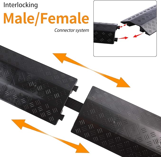 Medium 2 Pack - Floor Cord Cover Cord Protector Drop Over Drop Trak Cable Ramp - Image 6