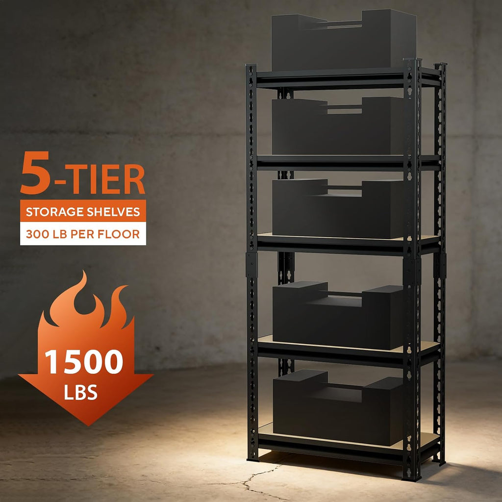 Garage Shelving 5 Tier Adjustable Metal Storage Shelves, Heavy Duty
