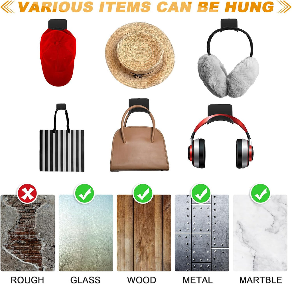 12 Pcs Headphone Wall Hangers Headset Holder Hooks, Black
