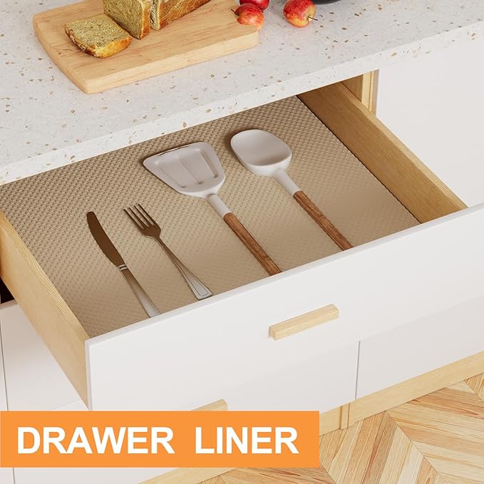 Cabinet Shelf Liner Khaki 17.7 inch Wide - Image 3