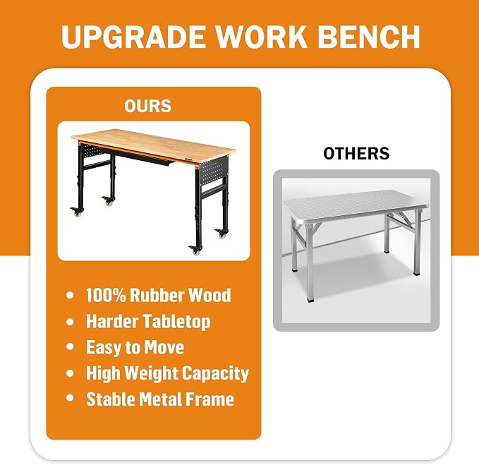 Betterhood 60" Adjustable Workbench - Image 9