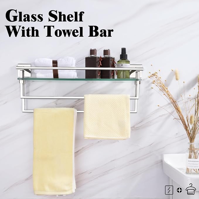 LANC Bathroom Shelf with Towel Bars - Image 4