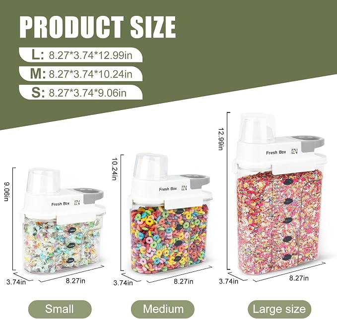 Cereal Storage Container 2Pack, 85oz/2.5L Airtight Food Storage Containers - Image 2