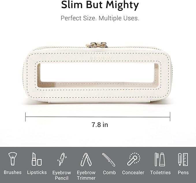 Aveniee Clear Makeup Brush Bag, Slim Cosmetic Brush Holder, Small Toiletry Bag - Image 3