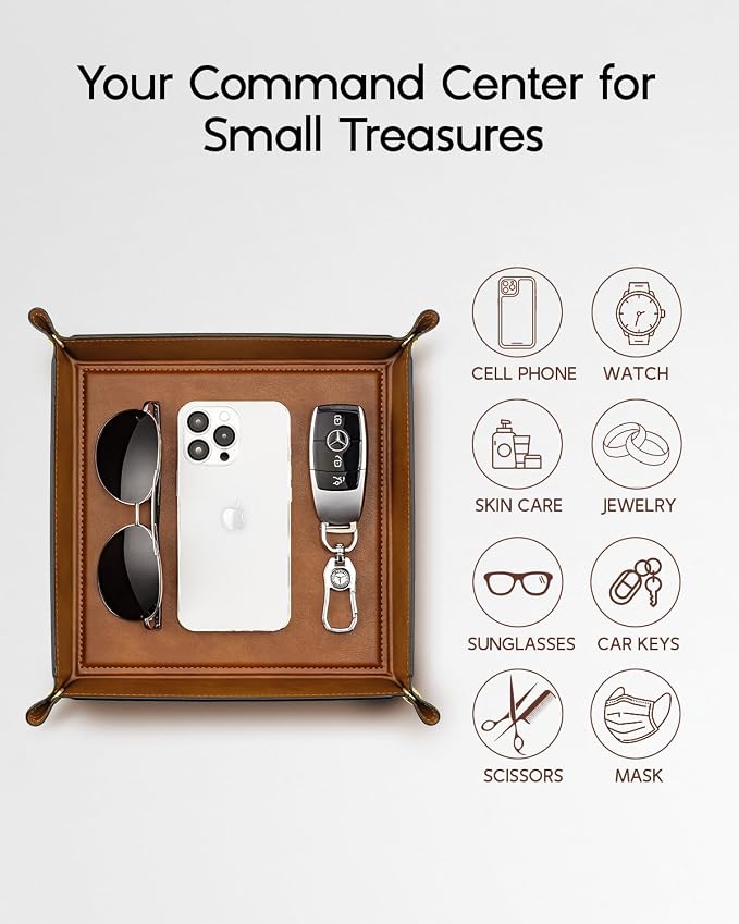 Valet Tray for Men Women, Nightstand Organizer Vanity Catchall Holder for - Image 2