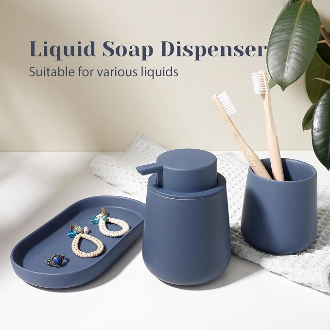INGOFIN 3 Pcs Ceramic Bathroom Accessory Set - Image 3