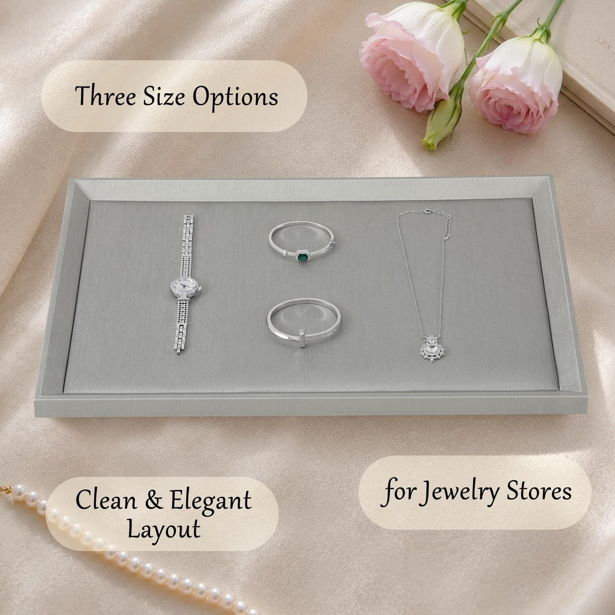 PU Leather Jewelry Display Tray For Necklace,Earring,Ring,Bracelet