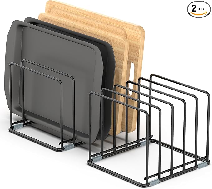 Cutting Board Organizer, Kitchen Cabinet Organizer, Divided Rack by VAEKUCEAN