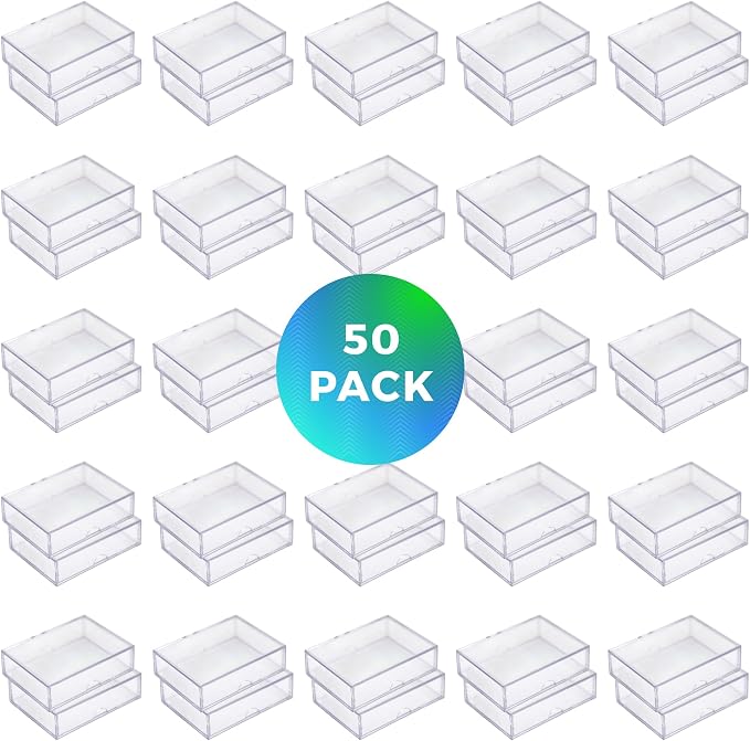 50 Pack Clear Acrylic Card Storage Boxes - Image 2