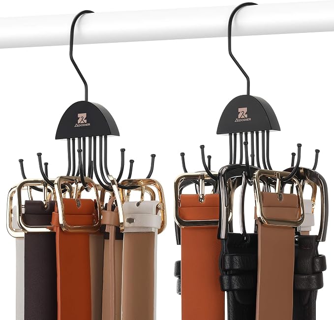ZEDODIER 2 Pack Belt Hanger Rotatable Belt Organizer, Space Saving Belt Rack by ZEDODIER