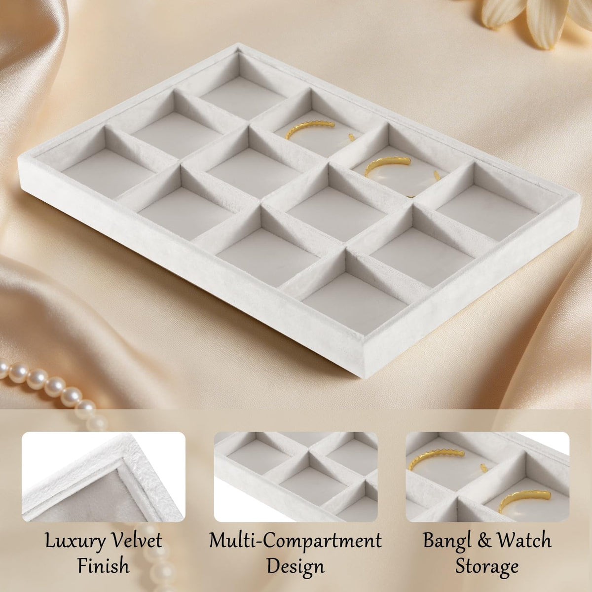 Jewelry Organizer Tray, Velvet Bracelet Display, Premium Jewelry Tray