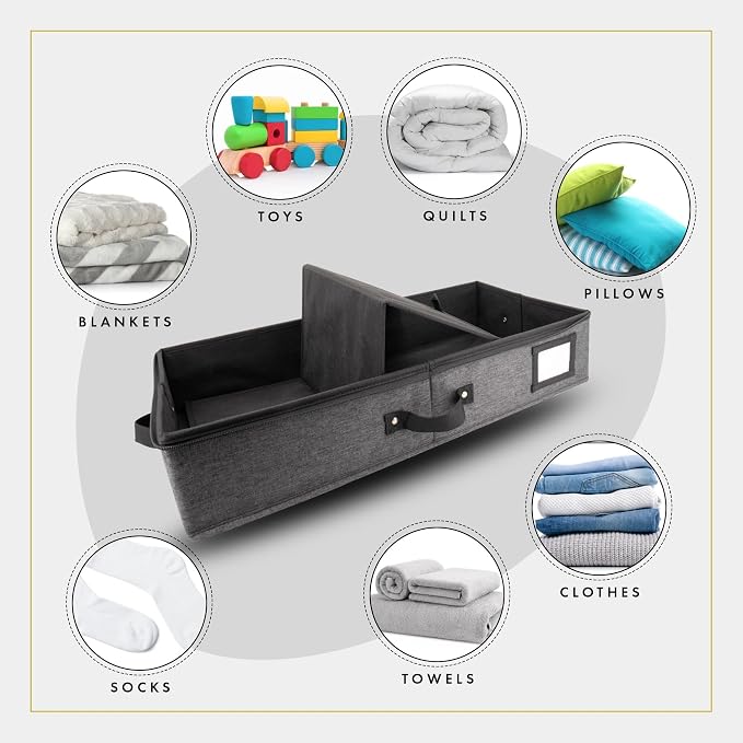 HOMELUX THEORY 2pc Under Bed Storage Containers, Bedroom Under the Bed Drawer - Image 7