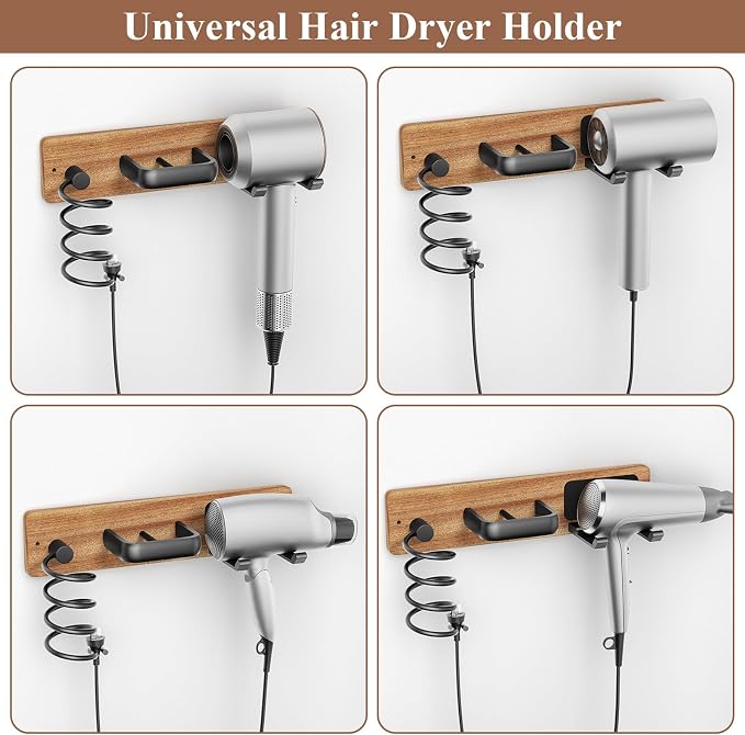 Tindbea Hair Dryer Holder Curling Iron Holder Flat Iron, Blow Dryer Holder Wall - Image 5