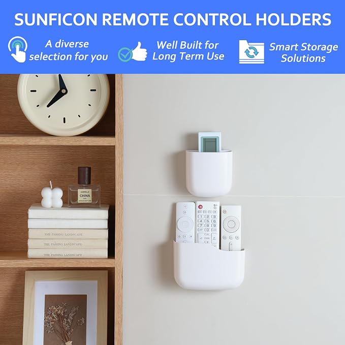 SUNFICON Remote Holder Wall Mount TV FAN Remote Control Holder Bedside Caddy - Image 4