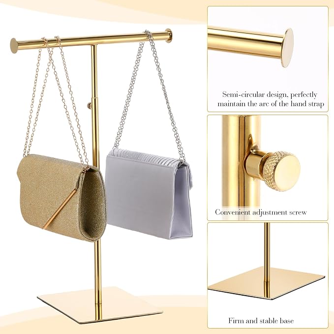 Leinuosen 4 Pcs T Shaped Purse Display Stand Necklace Display Stand Tabletop - Image 3