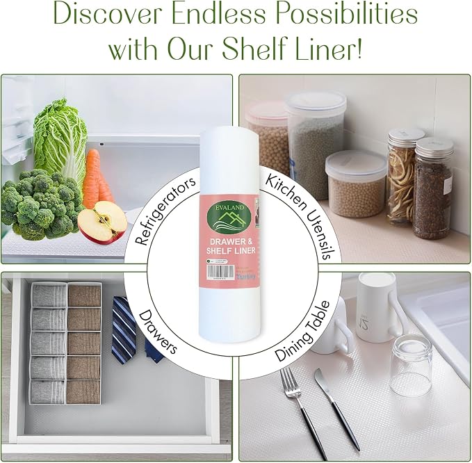 EVALAND Shelf Liners for Kitchen Cabinets Non-Adhesive 23.6" x 20 FT Clear - Image 7