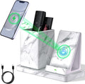 Multi-Functional Pencil Holder for Desk, marble Vegan Leather Organizers by LADSTAG