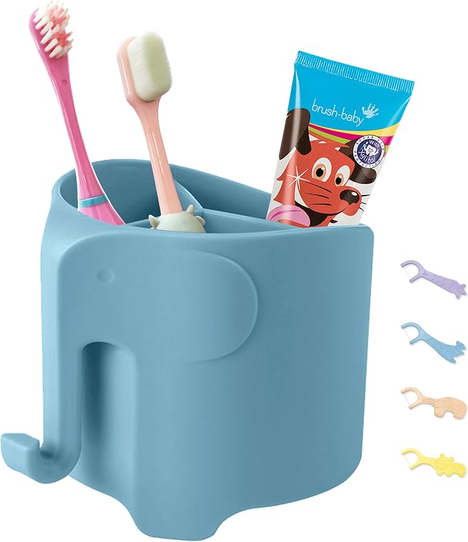 Kids Toothbrush Holder, Cute Elephant Toothbrush Holders by Theguardianofbabysgrowth