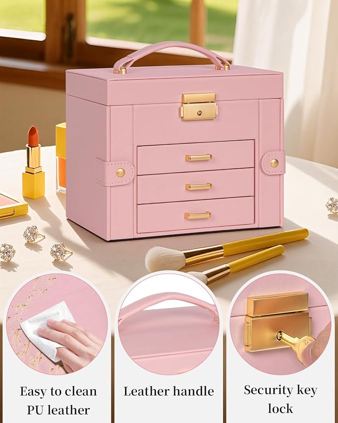 TORIBIO Jewelry Box for Women, Leather Jewelry Organizer - Image 7